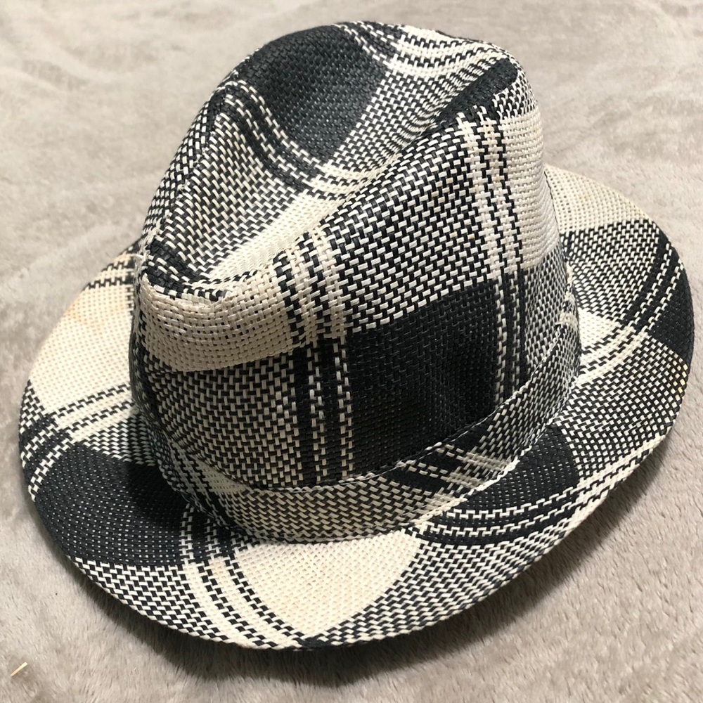 Men’s Plaid Straw Fedora Hat